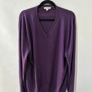 Purple Gap XL V-neck Sweater  100% Merino Wool